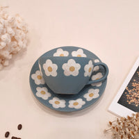 Kei Mitsumochi ミツ持啓 Flower Rim Lake Blue Round Plate-Small  KM42