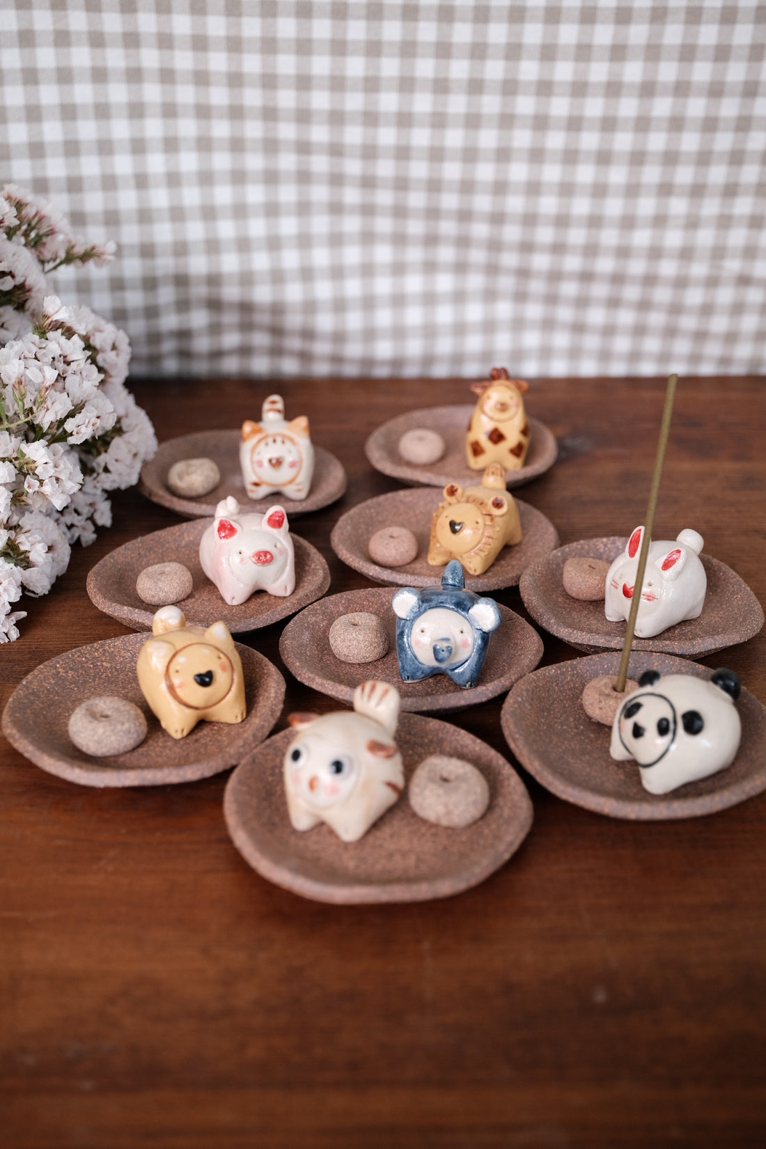 Japanese Clay Animals Incense Holder - Animal Collection