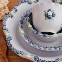 Aiko Miura 三浦愛子 Blue Berry Flower Edge Deep Plate AM01