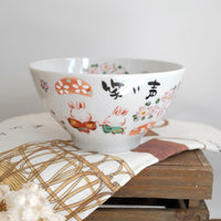 夕立窯 Fully Handmade Ramen Bowl - Sakura & Rabbit