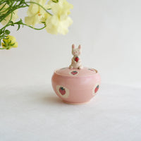 Fumiko Kondo 近藤布美子 - Pink Rabbit Container with Lid FK33