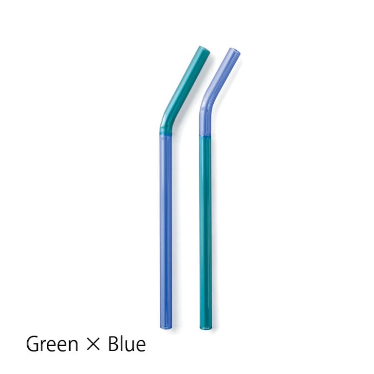 Amabro Ware Two Tone Glass Straw Set of 2