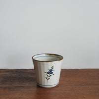 Kazuaki Shimura 志村和晃- Hand-Painted Floral Faceted Cup KAS06