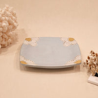 Kei Mitsumochi ミツ持啓 17cm Square Plate - Blue Flower KM27