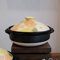 Setoware Flower Donabe Claypot - Yellow