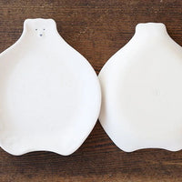 Mashiko Pottery Yoshizawa White Polar Bear Plate