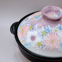 Setoware Flower Donabe Claypot - Size 8