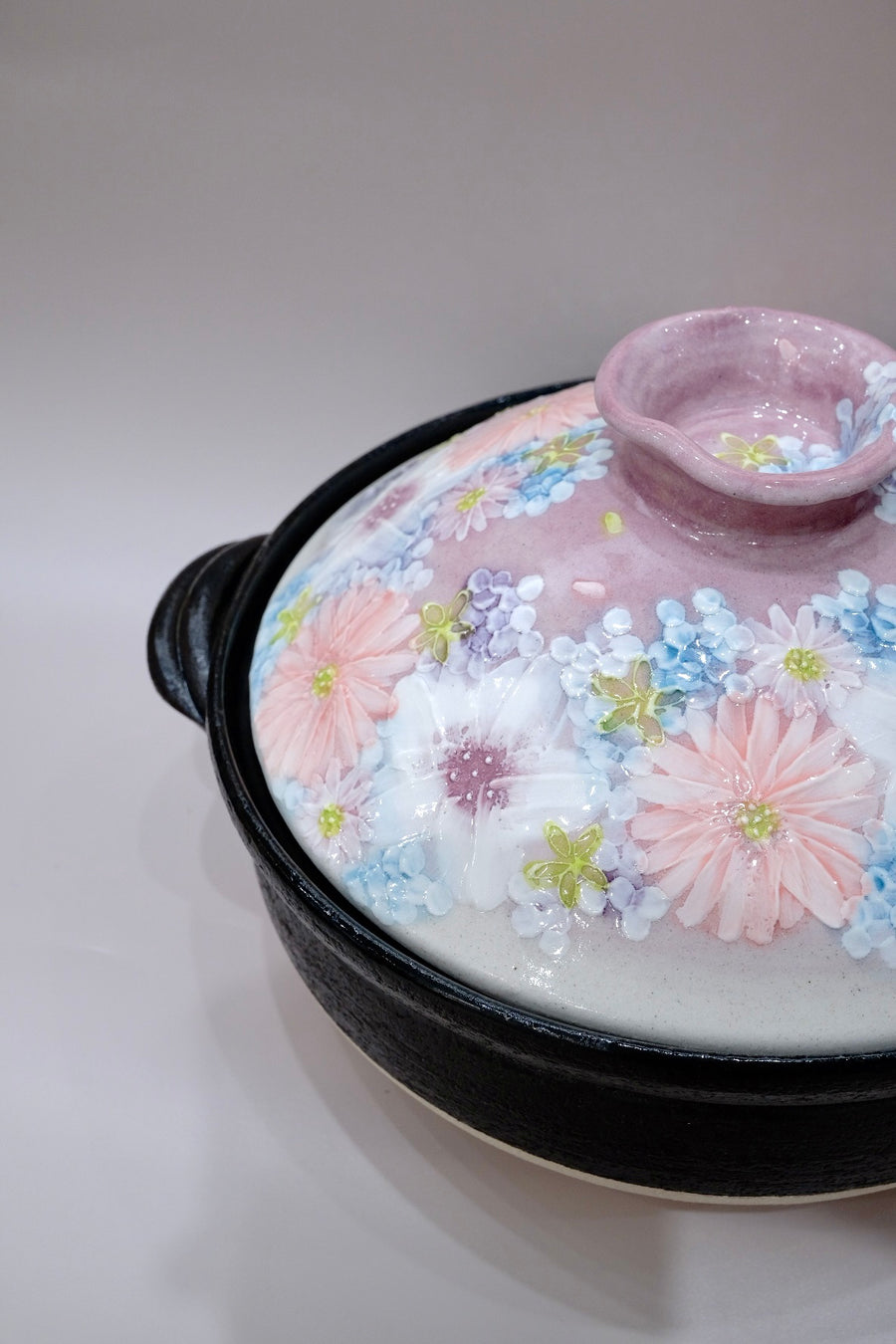 Setoware Flower Donabe Claypot - Size 8