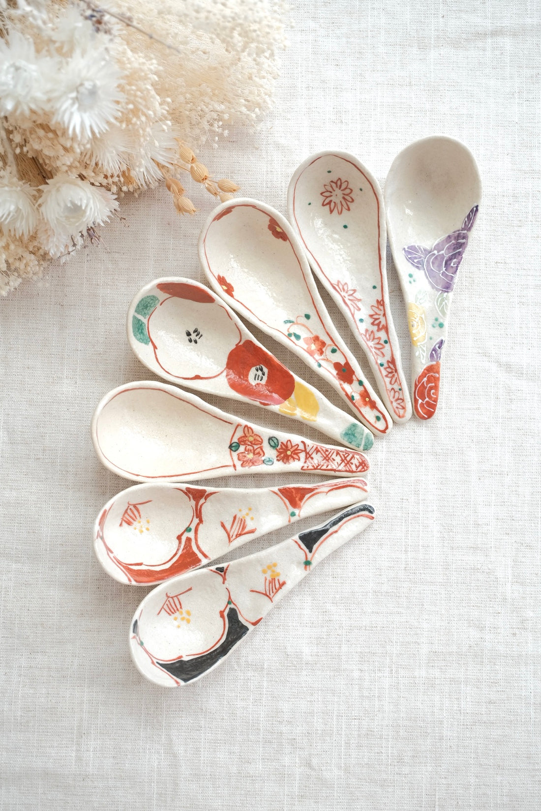 Seto Ware Flower Soup Spoon