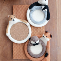 Aya and Yoshiko Wool Felt Animal Coaster - Panda YS05