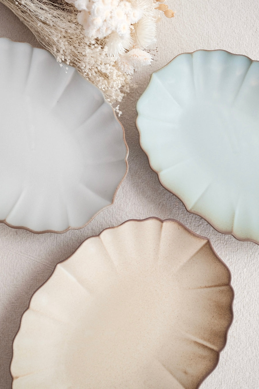 Mino Ware Lotus Oval Plate