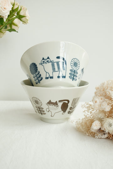 Hasami Ware Ramen Bowl Cat Collection