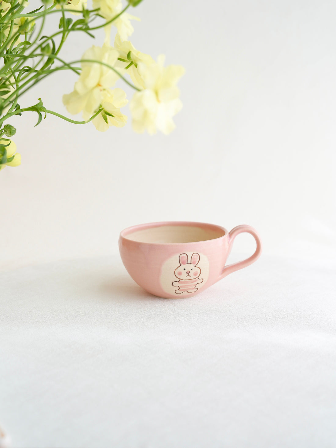 Fumiko Kondo 近藤布美子 - Pink Rabbit Soup Mug FK35