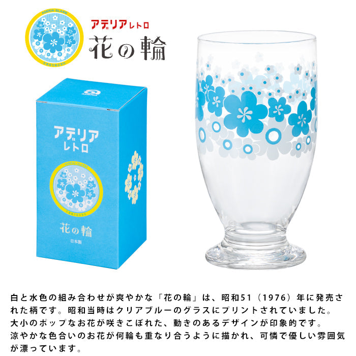 Aderia Glass Pedestal Cups - Blue Flower