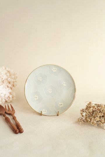Makiko Sato 佐藤牧子- Blue Flower Round Plate MS05