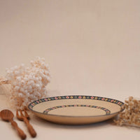 Kei Mitsumochi ミツ持啓 Black Small Floral Rim Round Plate - Large KM47