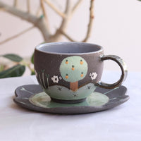 Akemi Nakamura 中村明美 Flower Round Mug with Saucer AN05
