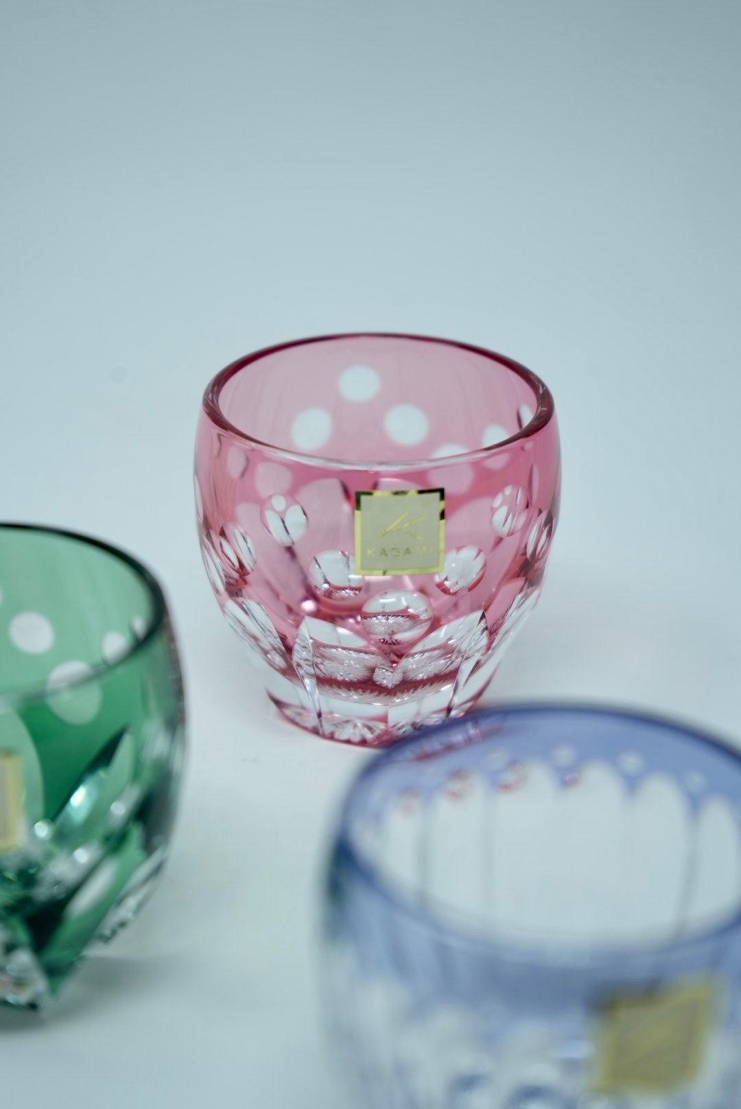 Kagami Crystal - Sake Glass, Edo Kiriko &quot;Cherry&quot; By Satoshi Nabetani