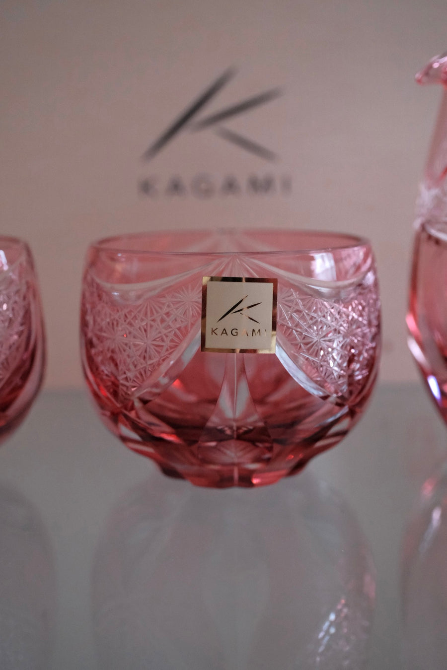 Kagami Crystal - Sake Barware, Edo Kiriko “Kagura”