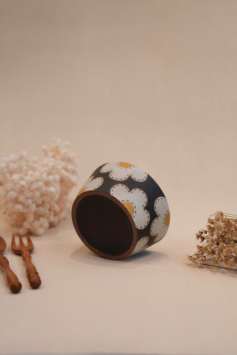 Kei Mitsumochi ミツ持啓 Flower Bowl - Black KM69