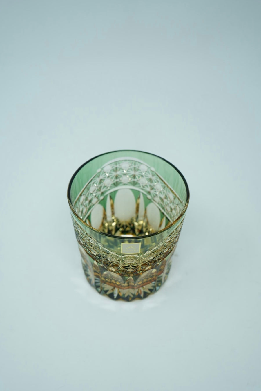 Kagami Crystal - Whiskey Glass, Edo Kiriko Kasaneirome "Gyoko (morning light)" by Satoshi Nabetani