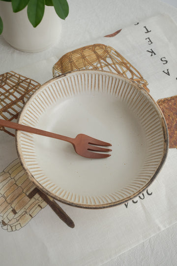 Mashiko Pottery Lined Deep Plate