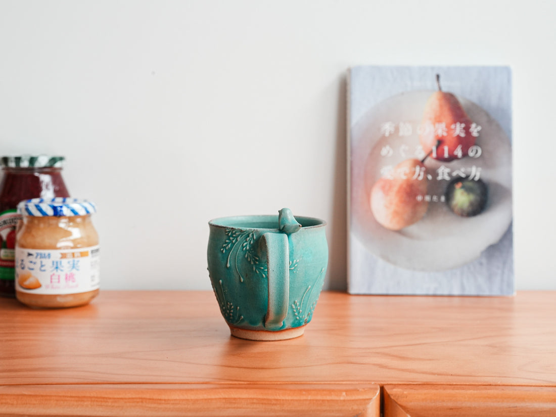 Satomi Motohashi 本橋里美 Bird Mug - Blue SM10