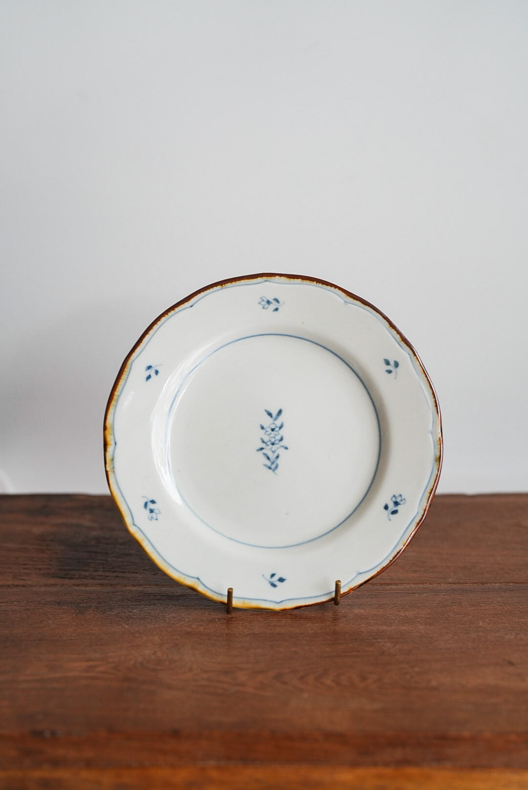 Kazuaki Shimura 志村和晃- Sometsuke Floral 6" Rimmed Plate KAS03