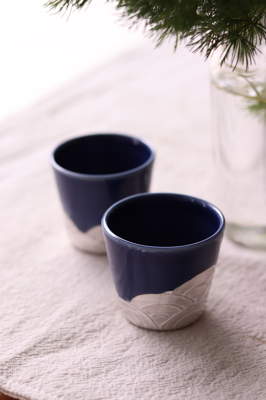 Mino Ware Ceramic Sake Carafe and Cup