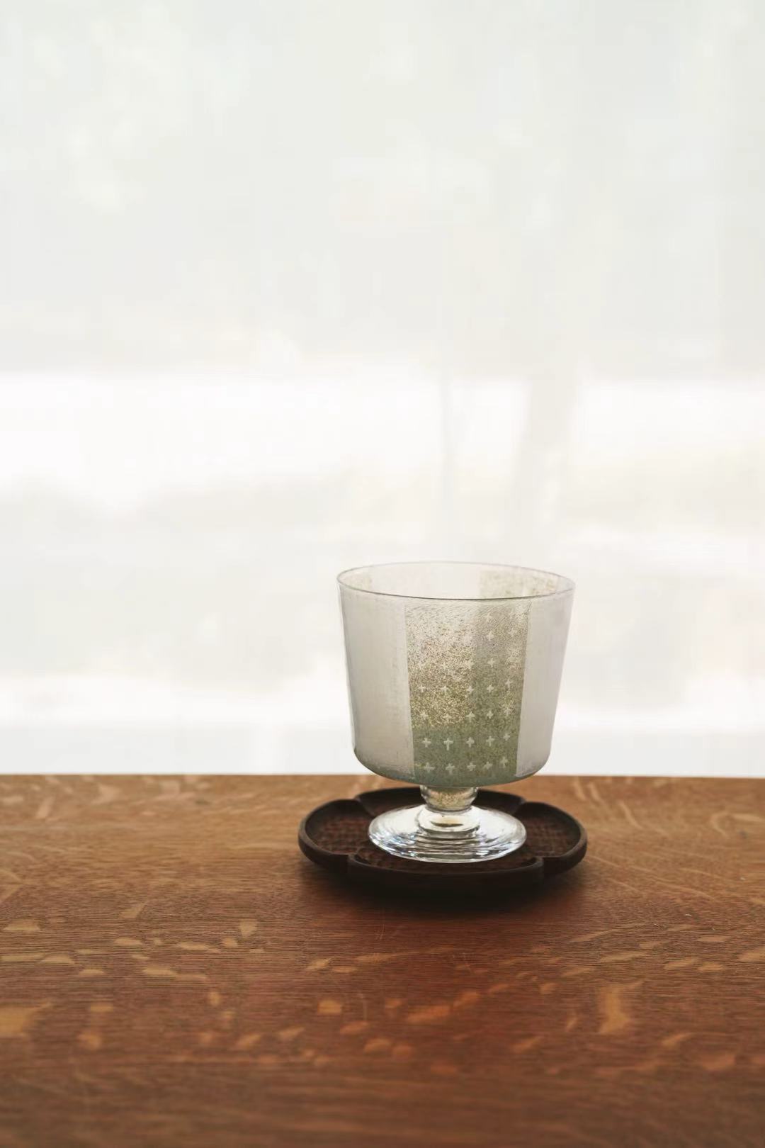 Juri Horino 堀野自由里 Blue Glass Goblet JH04
