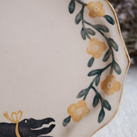 Nakagaki Tomoko Water Color Hand Painted Flower Shaped Plate - KP10 #18