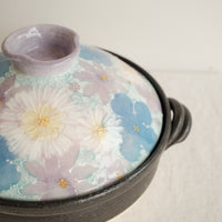Setoware Flower Donabe Claypot - Size 8