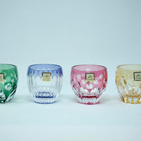 Kagami Crystal - Sake Glass, Edo Kiriko "Cherry" By Satoshi Nabetani