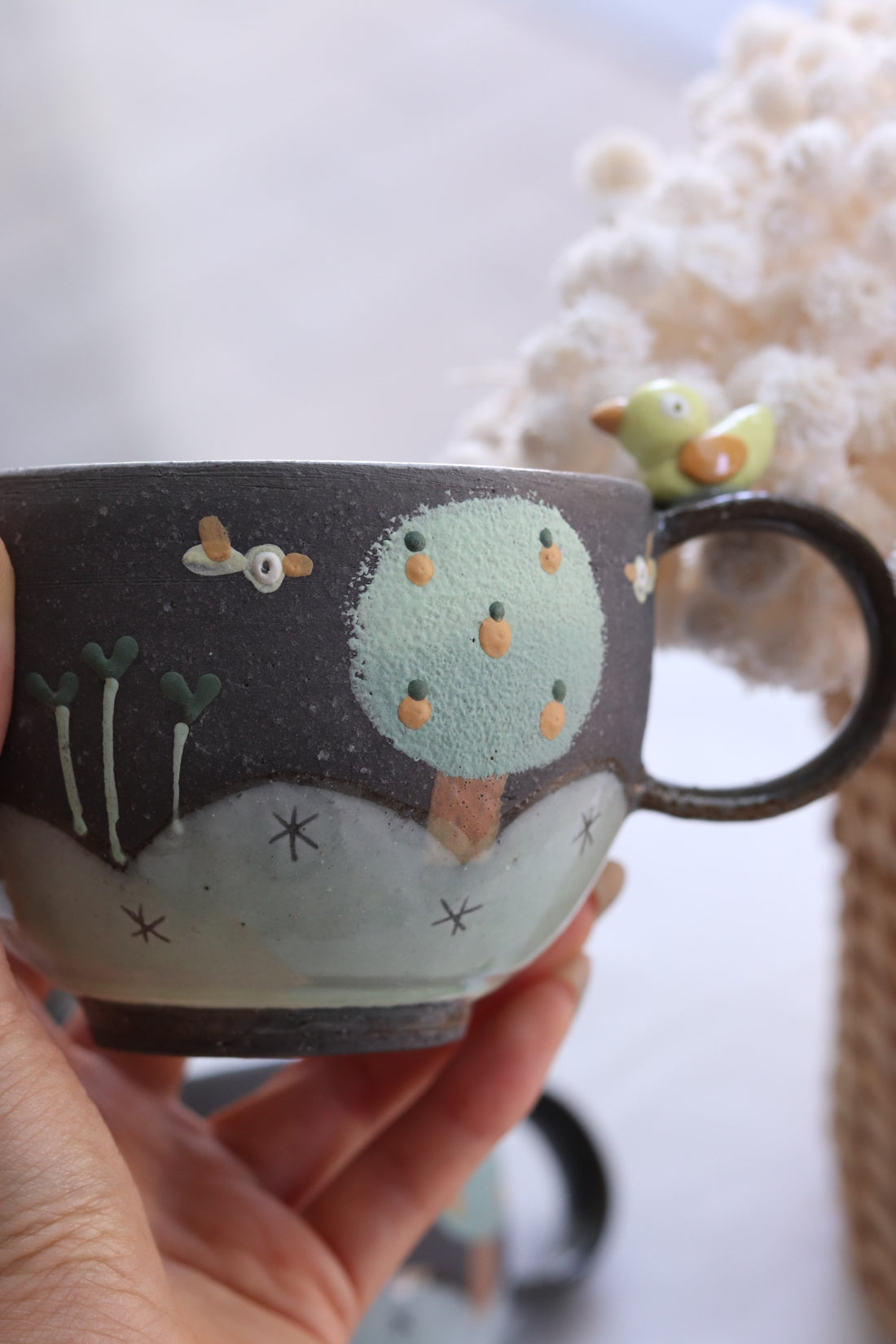 Akemi Nakamura 中村明美 Mug with Animal Deco Handle AN04
