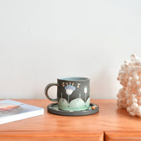Akemi Nakamura 中村明美 Flower Straight Mug with Saucer AN08
