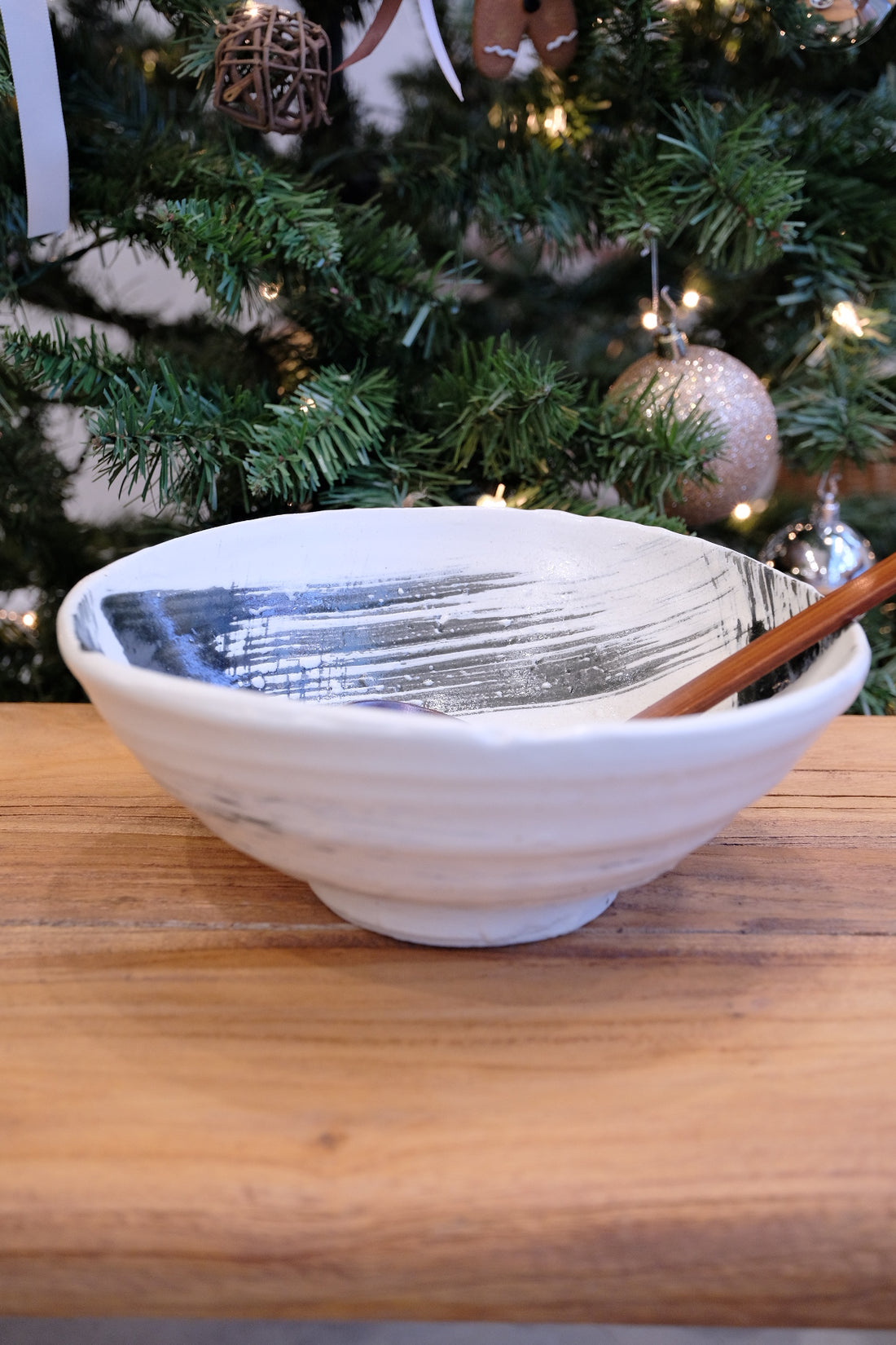 Minoware Ramen Bowl Don Bowl Black & White