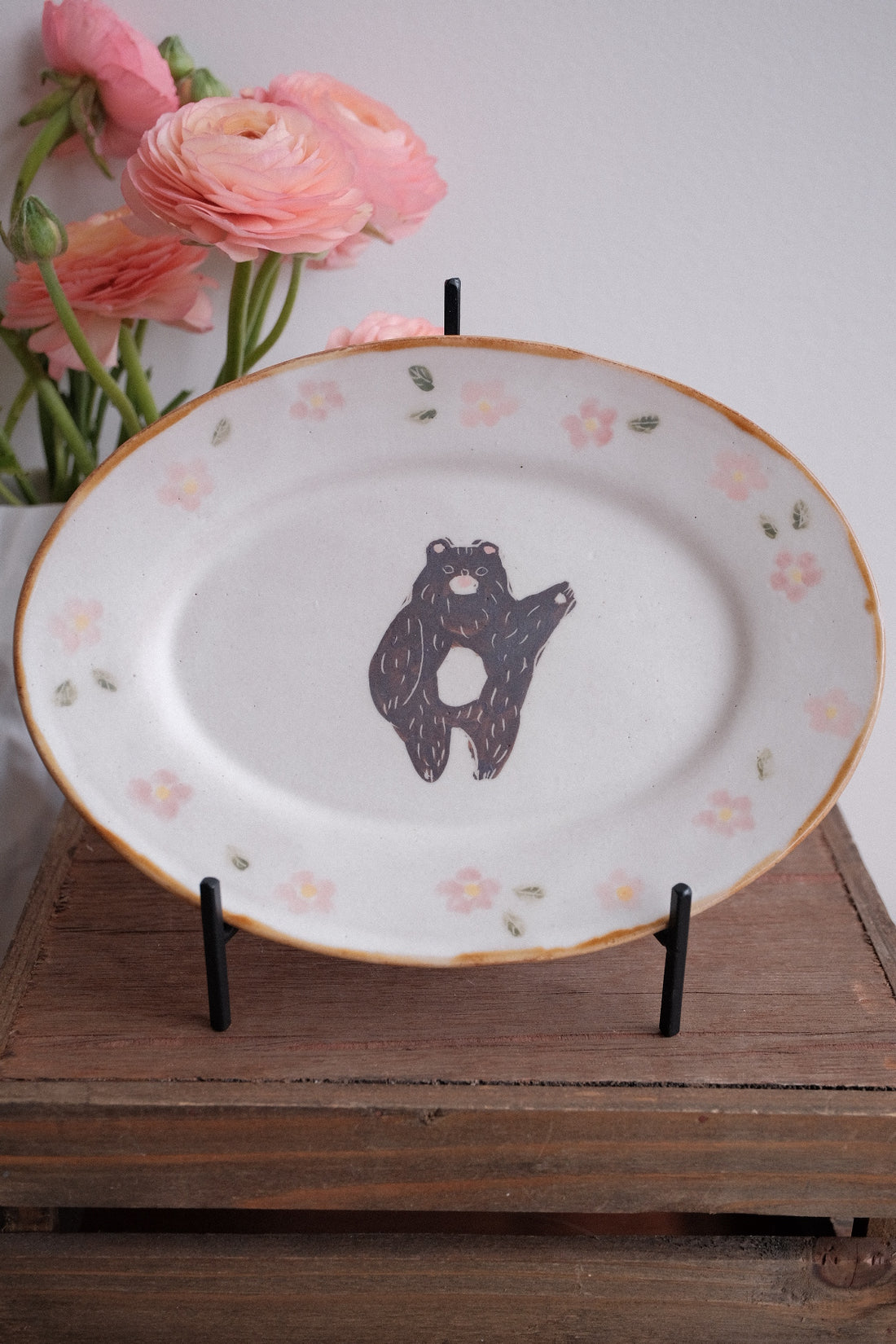 Kato Mikiko 加藤美纪子 Oval Cake Plate - MK03