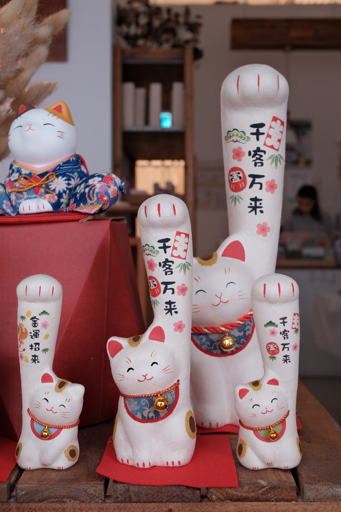 木村桜士堂 Paper Lucky Cat - Guest-Welcoming