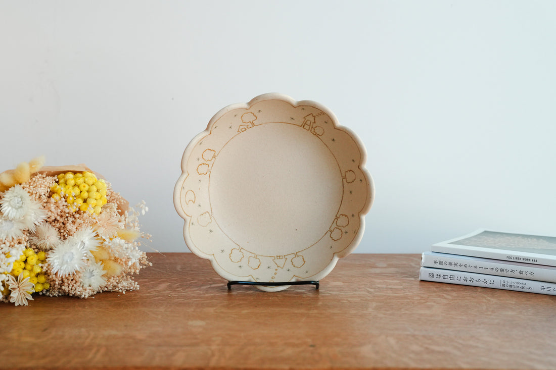 Chiho Yoshida 穗屋工房 Flower Edge Deep Plate - CY30