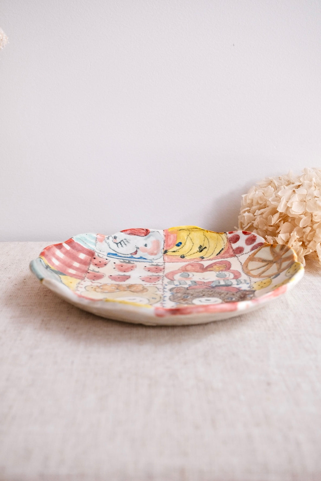 Asako Yamaguchi 山口麻子 Animal Floral Edge Plate AI19