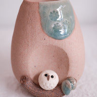 Shigaraki Ware Miniature Owl Vase