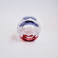 Edo Kiriko Whisky Glass Rock Glass "Butterfly" Purple/Red by Junichi Nabetani, Master of traditional crafts