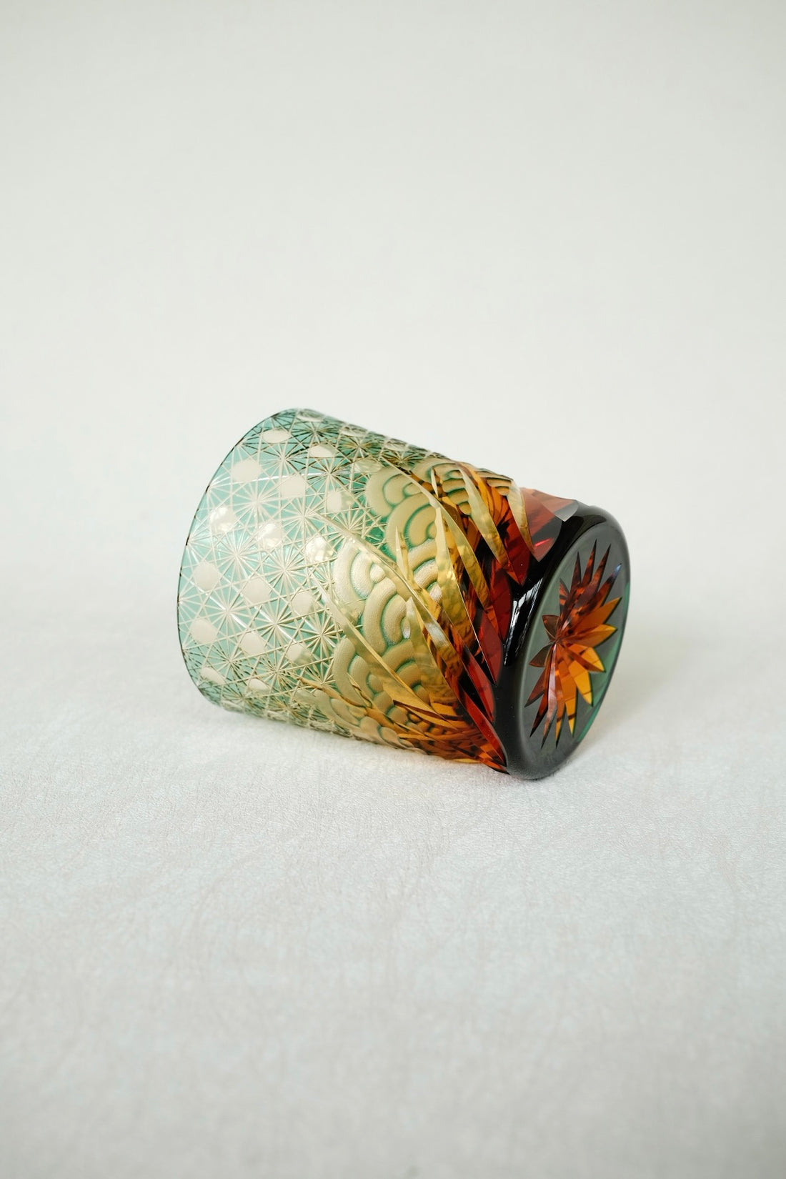 Harisho Yamada Glass - 漣-sazanami Whiskey Crystal Glass - Green