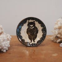 Tomoko Kubo コンガリ舍 Bear Plate Black and White TK14