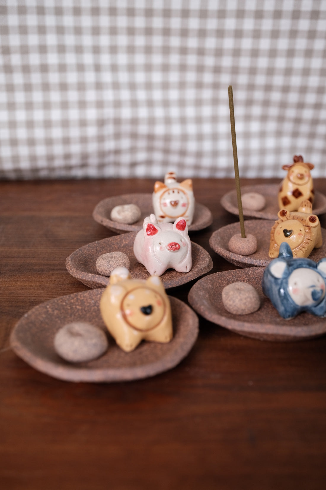 Japanese Clay Animals Incense Holder - Animal Collection