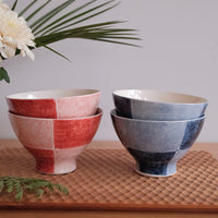 Hasami Ware Checked Rice Bowl