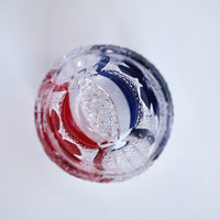 Edo Kiriko Whisky Glass Rock Glass "Butterfly" Purple/Red by Junichi Nabetani, Master of traditional crafts