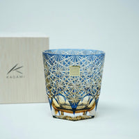 Kagami Crystal - Whisky Glass, Edo Kiriko Kasaneirome "Ogiku (chrysanthemum in abundance)" by Junichi Nabetani