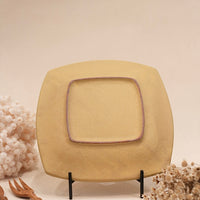 Kei Mitsumochi ミツ持啓 24cm Square Plate - Yellow Flower KM21