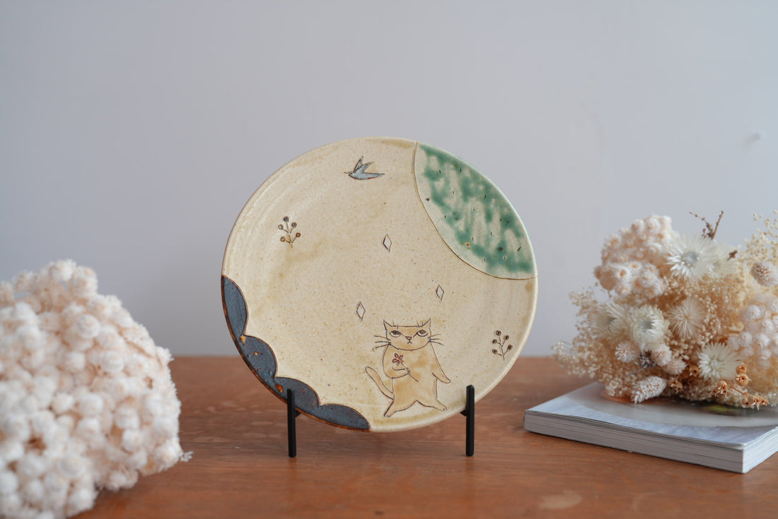 Shoko Hirano 平野照子 Cat Large Plate SR13 #3